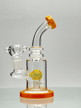 6 Inch Wigwag Sprinkle Perc Flat Base Bend Color Mouthpiece Mini Rig Water Pipe